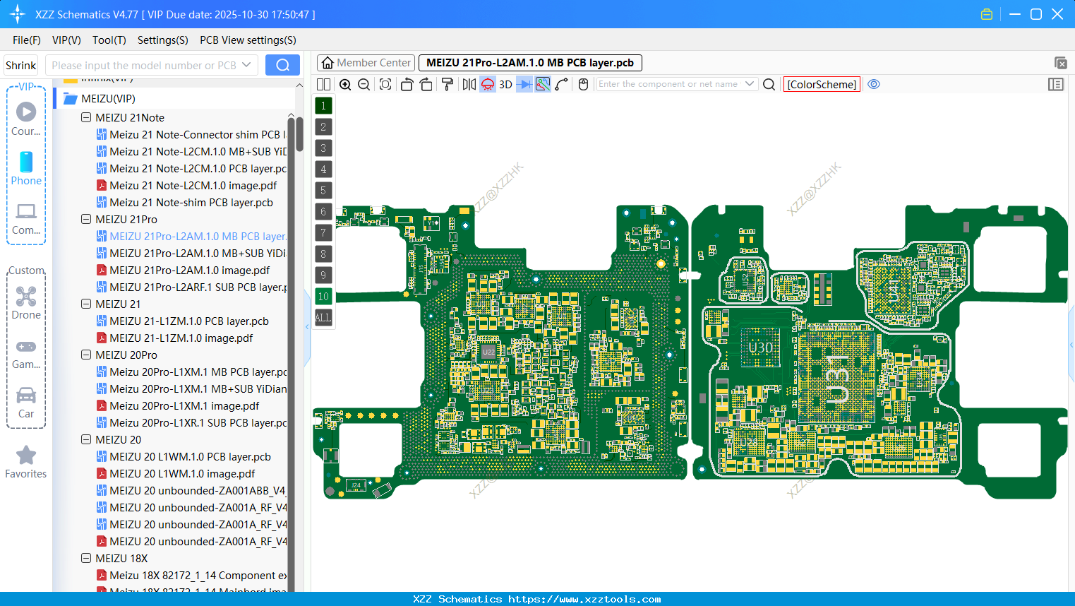 MEIZU 21Pro-L2AM.1.0 MB PCB Layer